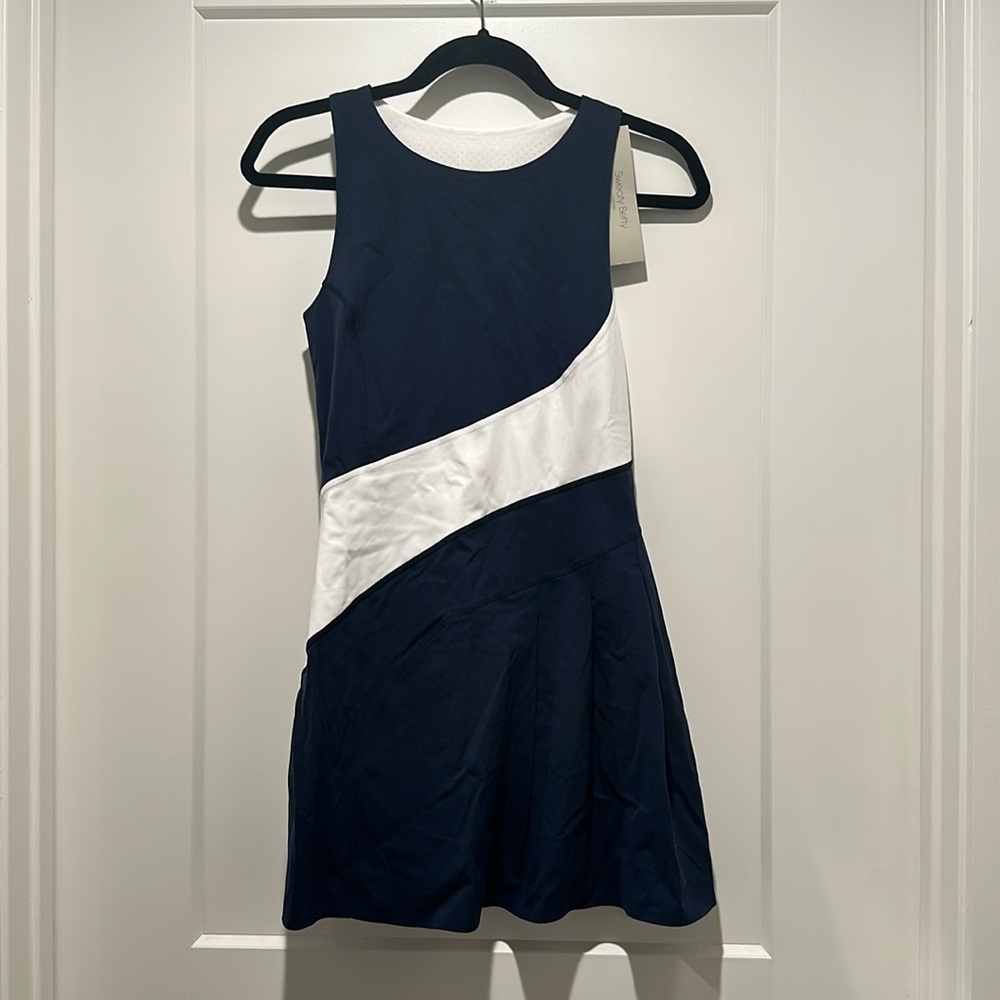 Sweaty Betty Grand Slam Tennis Dress Navy and White (NWT)